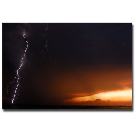 Kurt Shaffer; 'Lightning Sunset II' Canvas Art,16x24